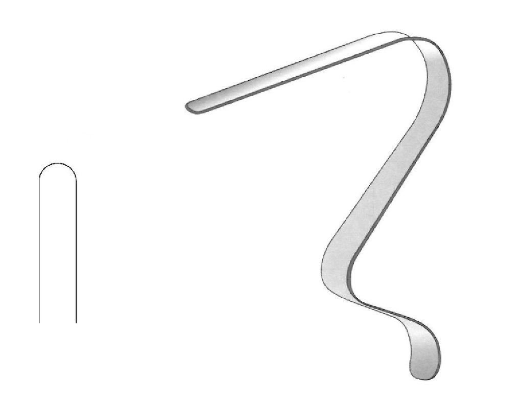 Tessier Soft Tissue Retractor longitud = 12.5 cm / 5", Blade = 7 mm